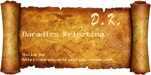 Daradics Krisztina névjegykártya